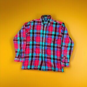 Vintage 90s Woolrich Cropped Flannel Shirt Size M